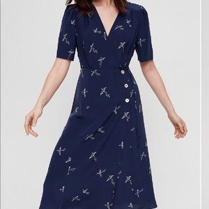 Aritzia Wilfred Mirabelle silk wrap Dress
